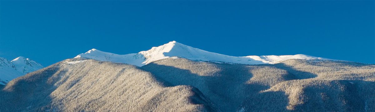 Beautiful Mount Lucille overlooking McBride–just a snowmobile ride away!