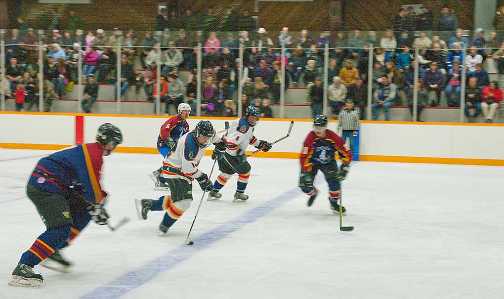 Action-packed game with 1 Service Battallion from Edmonton versus the McBride Oldtimers